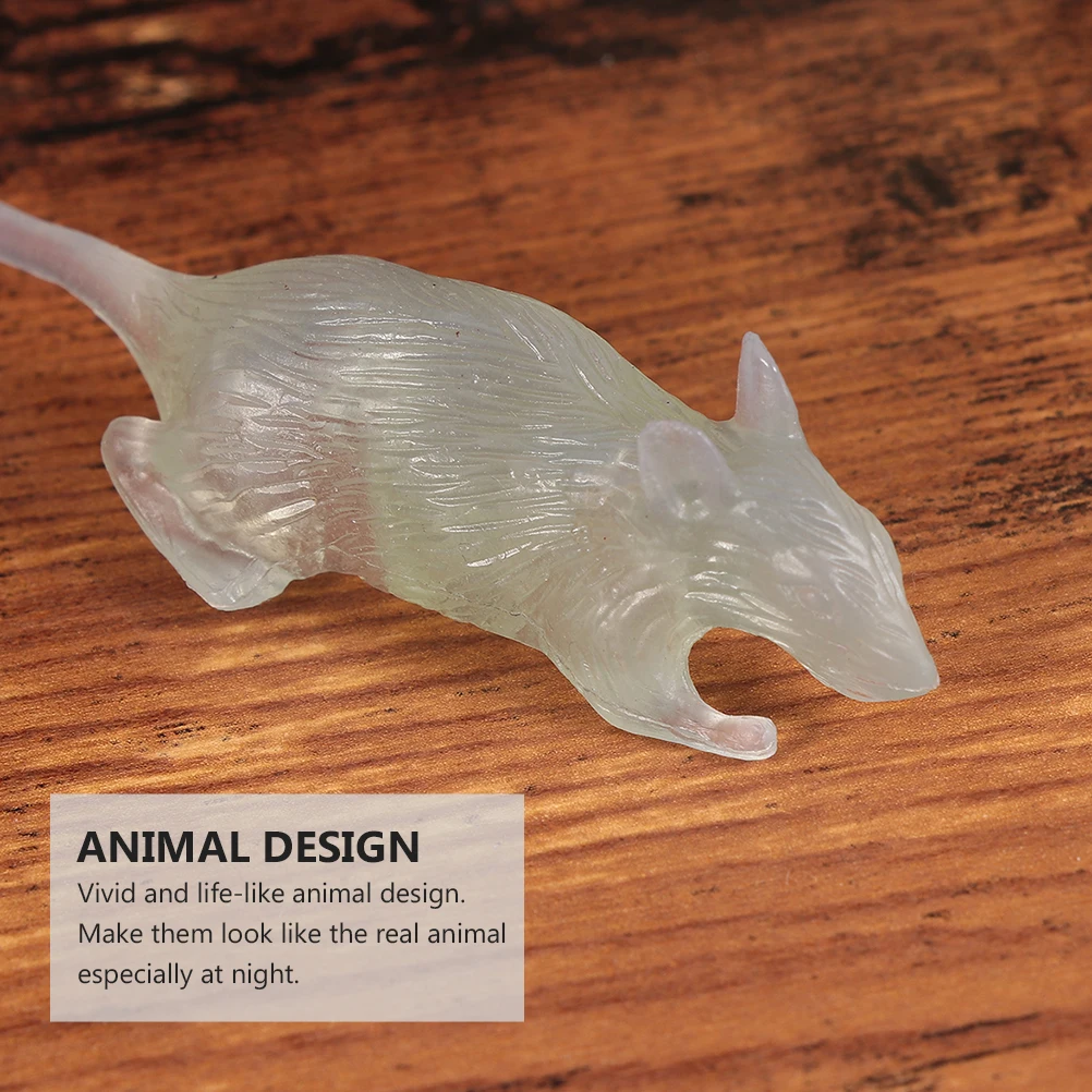 20Pcs Artificial Mouse Prank Toy Luminous Halloween Trick Mouse Model Realistic Rodent Gag Props for Fun and Party Jokes