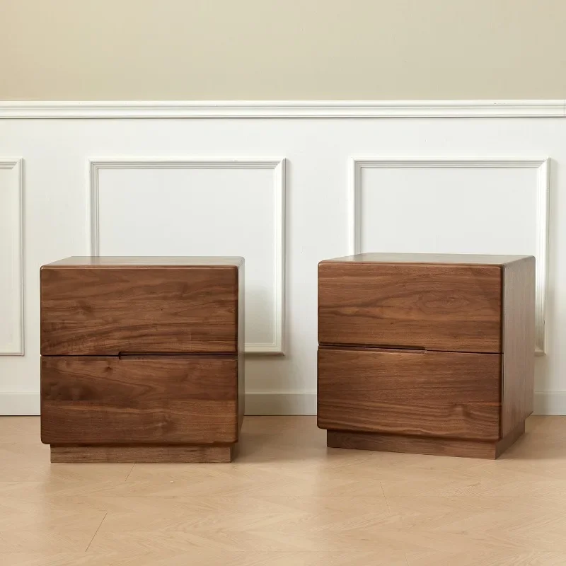 North American Black Walnut Concealed Bedside Table White Oak Private Items Storage Cabinet