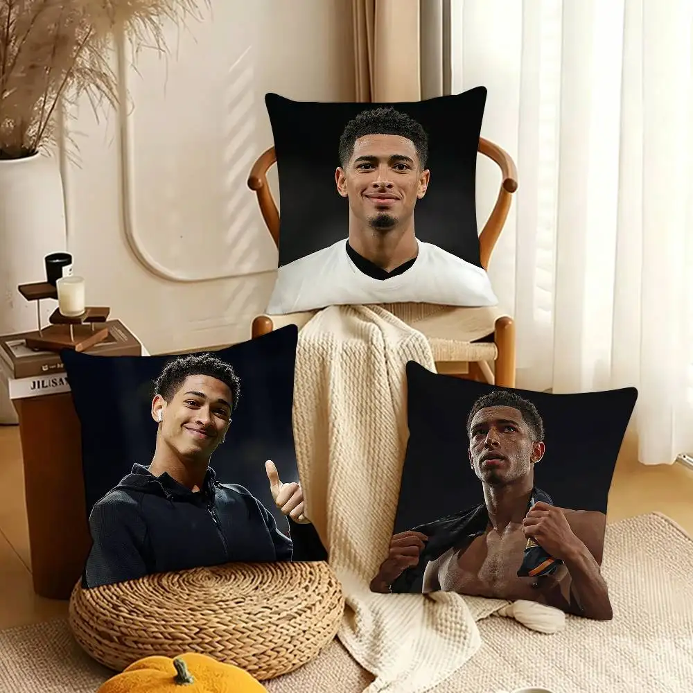 Football J-Jude B-Bellinghams   Pillow Cover Sofa Cushion Cover Home Room Decoration Children Gift