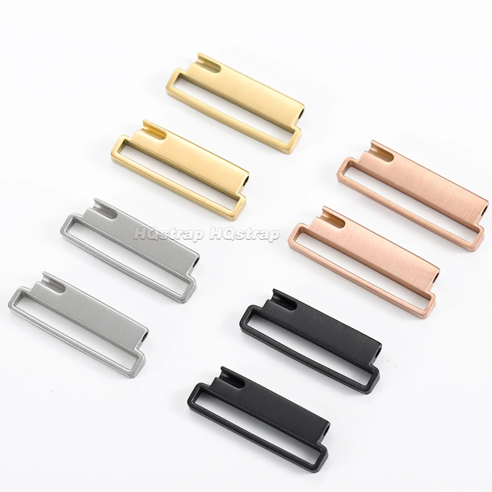 2pcs Stainless Steel Connector Quick Release Metal Adapter 20mm to 22mm 22mm to 24mm Smart Watch Band Nylon Strap Accessories