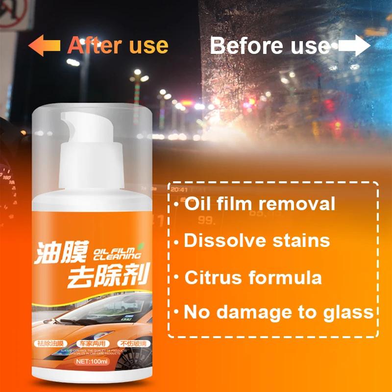 SEAMETAL 100ml Car Glass Oil Film Removing Paste Auto Glass Film Coating Agent Anti-fog Glass Cleaner For Auto Windshield Home