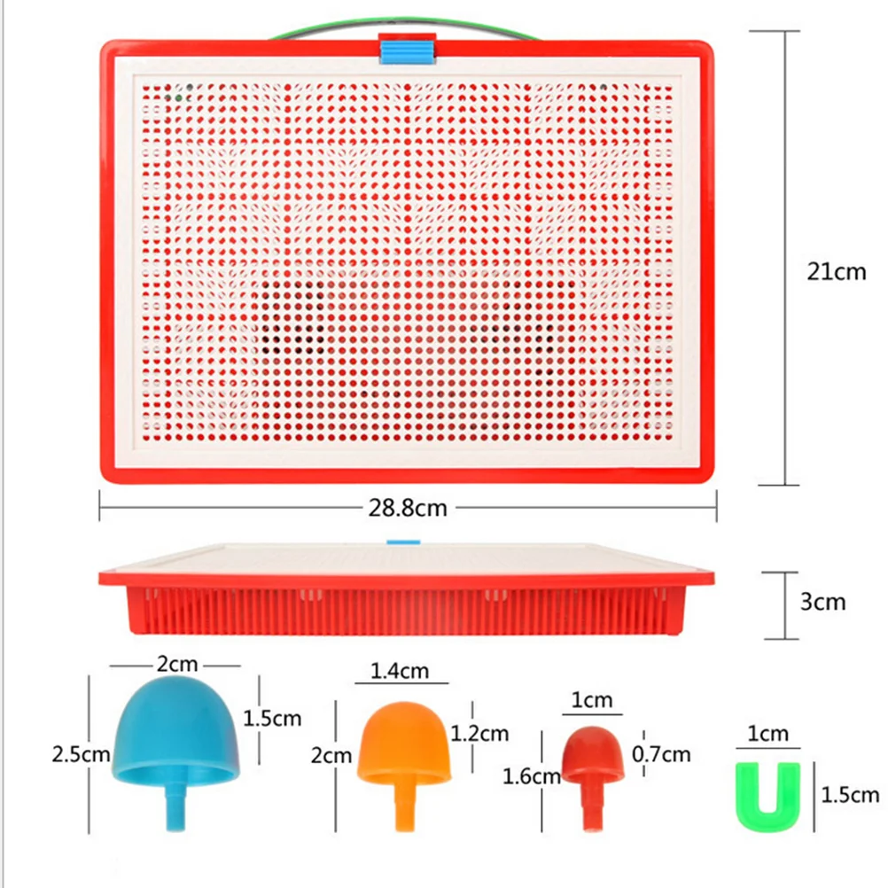 Brinquedo educativo de Pegboard mosaico para crianças, prego de cogumelo com letras, quebra-cabeças tridimensionais, 296 pcs