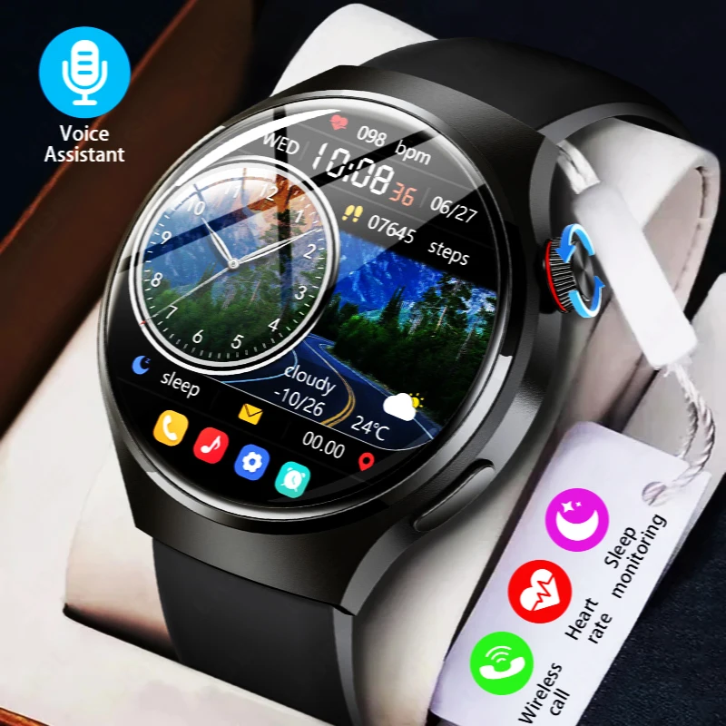 

2025 Mens Smart Watch 360 * 360 Bluetooth Call Health Monitoring Smartwatch Outdoor Sports 3ATM Waterproof Smart Watch for Men