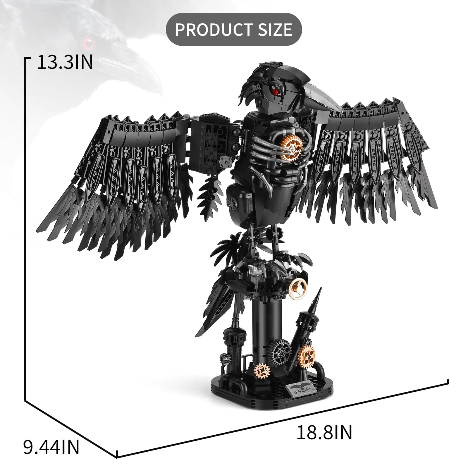 1018PCS Technical Mechanical Crow Building Blocks Set Animals Assembling Bricks Model Birthday Gifts STEM Kids Toy Gift for Boys