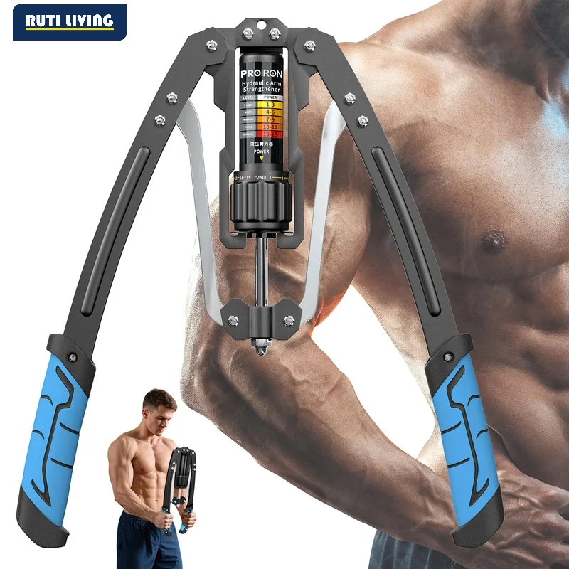 RUTI Adjustable Hydraulic Arm Strength Trainer for Men Home Fitness Equipment Chest Muscle Arm Exercise Barbell Gym Equipment