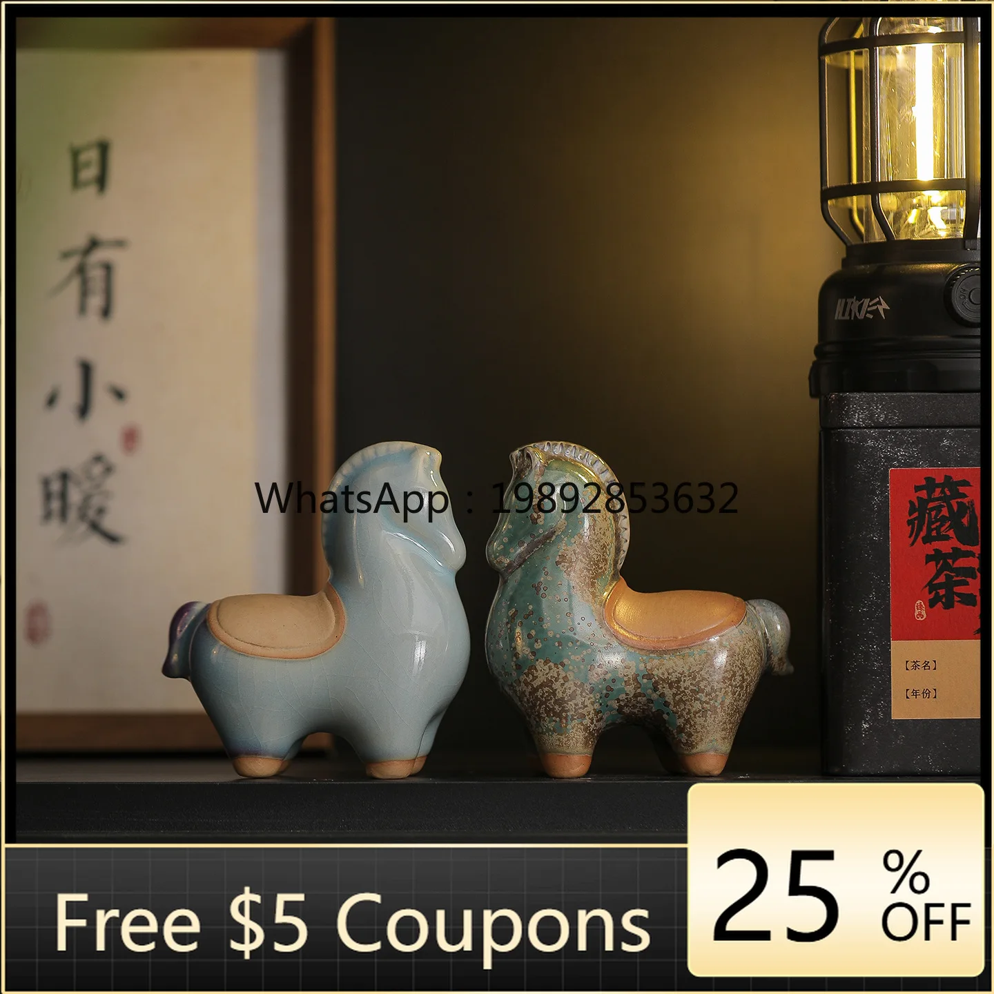 

HYS immediately succeeded in zodiac horse ornaments attracting wealth living room tea room office desktop mascot decoration home