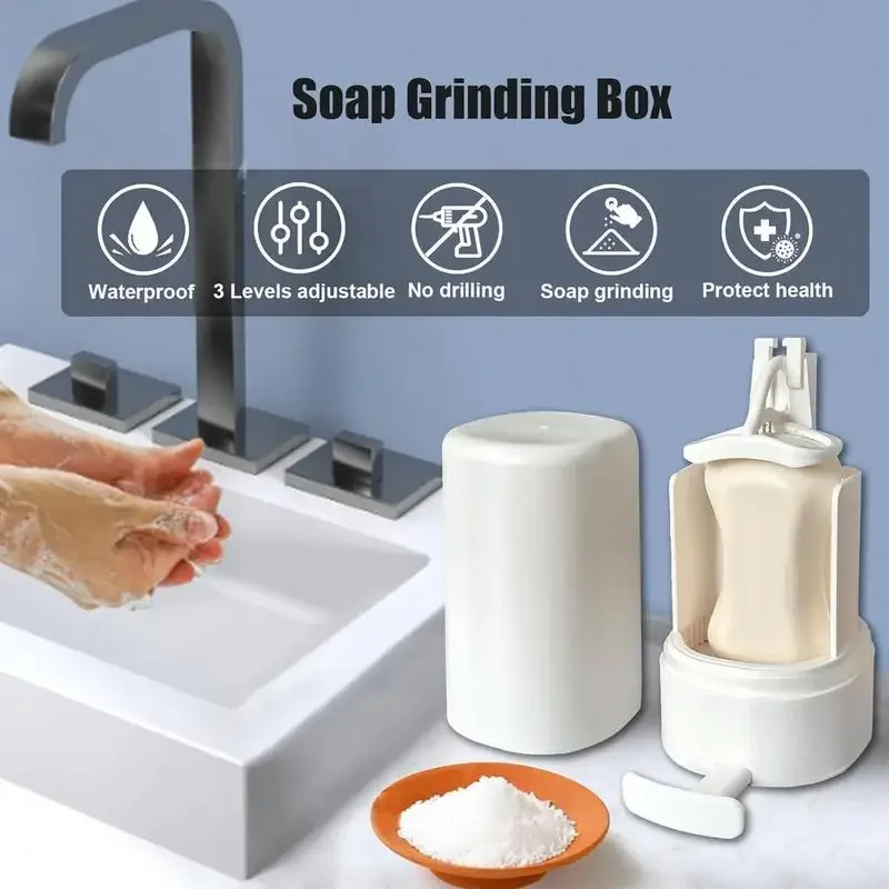 Grinding Soapy Box Bar Soap Grinder Solid Soapy Bar Dispenser Container Wall Mounted Crusher Solid Soapy Bar Grinding Box Holder