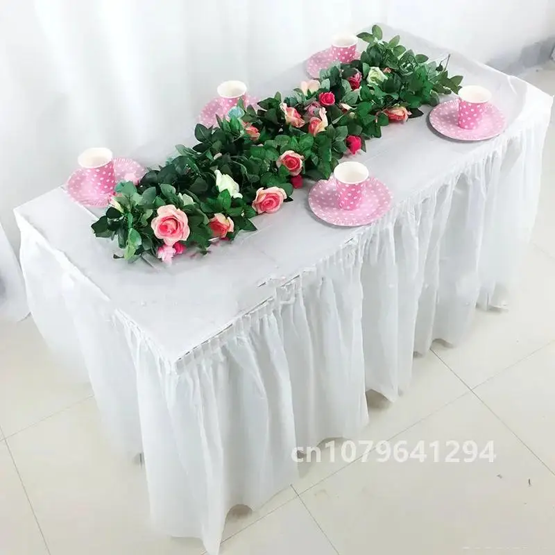 ZOYA rok meja plastik, rok taplak meja persegi panjang sekali pakai untuk pesta ulang tahun pernikahan perayaan Baby Shower