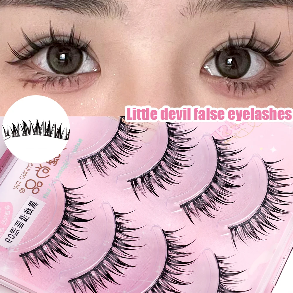 Manga Lashes Natural Look Fałszywe rzęsy Cosplay Fałszywe rzęsy Anime Lashes Mink Wispy Fluffy Spiky 3D Volume Eyelashes Pack