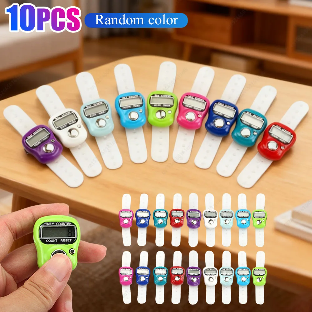 1-10PCS Mini Ring Shape Finger Counter LCD Electronic Digital Tally Counter Smart Ring Click Lap Counter Event Clicker Finger Co