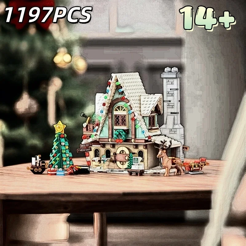 

1197PCS FIT 10275 Elf House Building Blocks Model Bricks Winter House Home Decor Toys For Kids Adults Xmas Decor Christmas Gifts