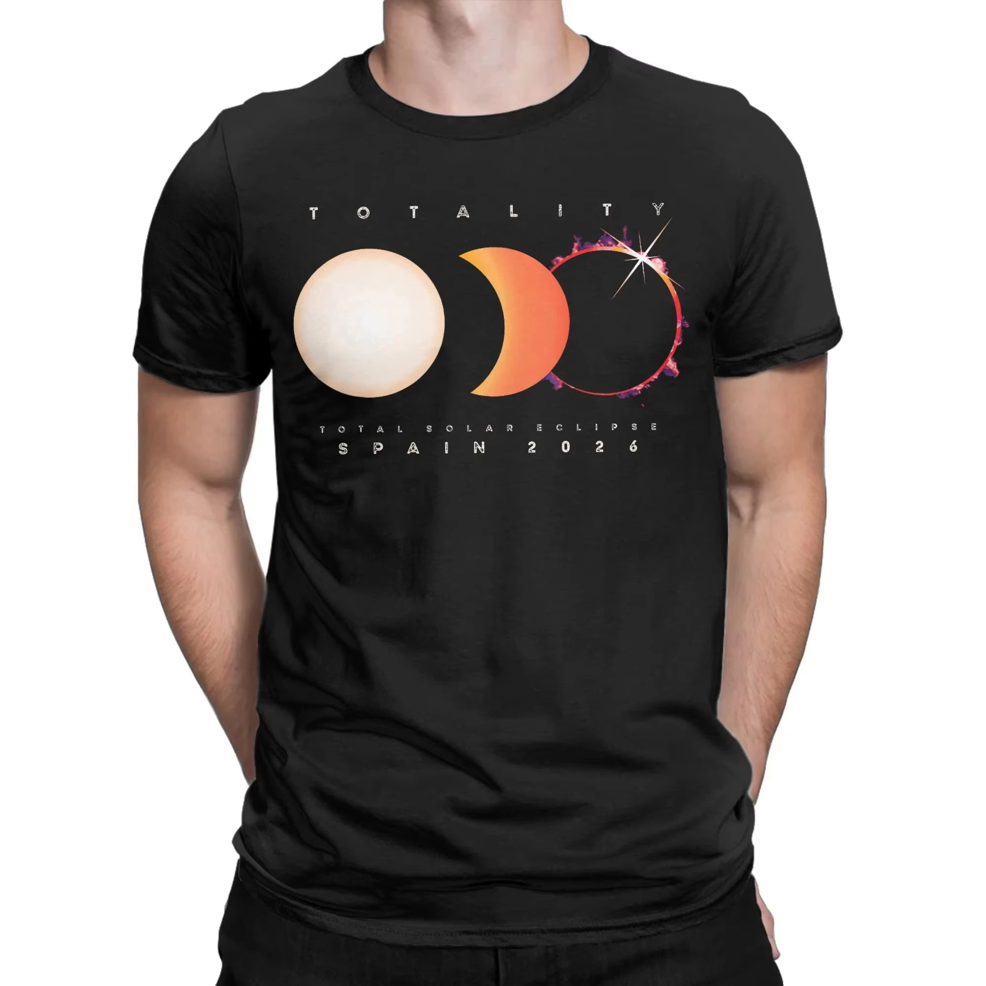 2026 Total Solar Eclipse Astronomy Graphic T-shirt Cotton Unisex Short Sleeve Casual  Tops Unique Gift Idea for Astronomy Lovers