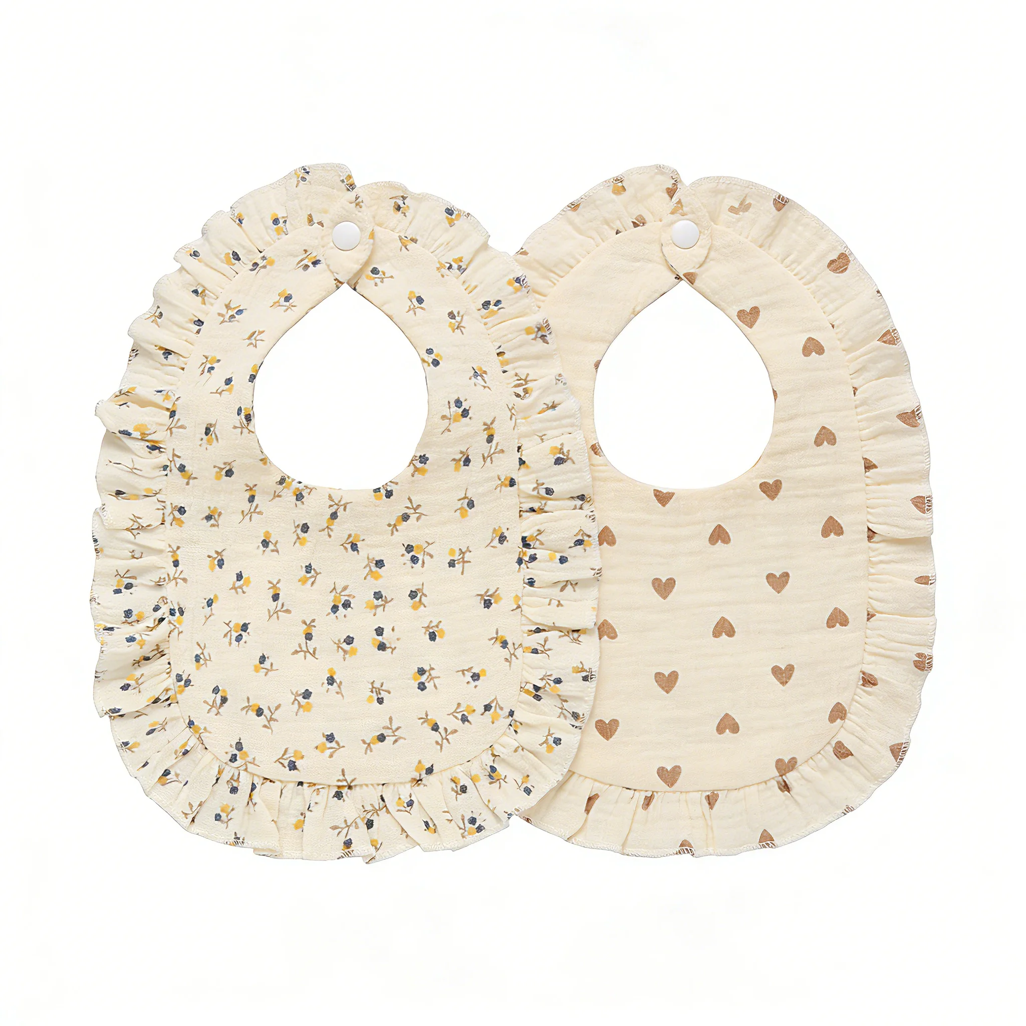 

2 Pack Washable Baby Feeding Bibs Absorbent Anti-drool Bibs for Toddlers Boys Girls