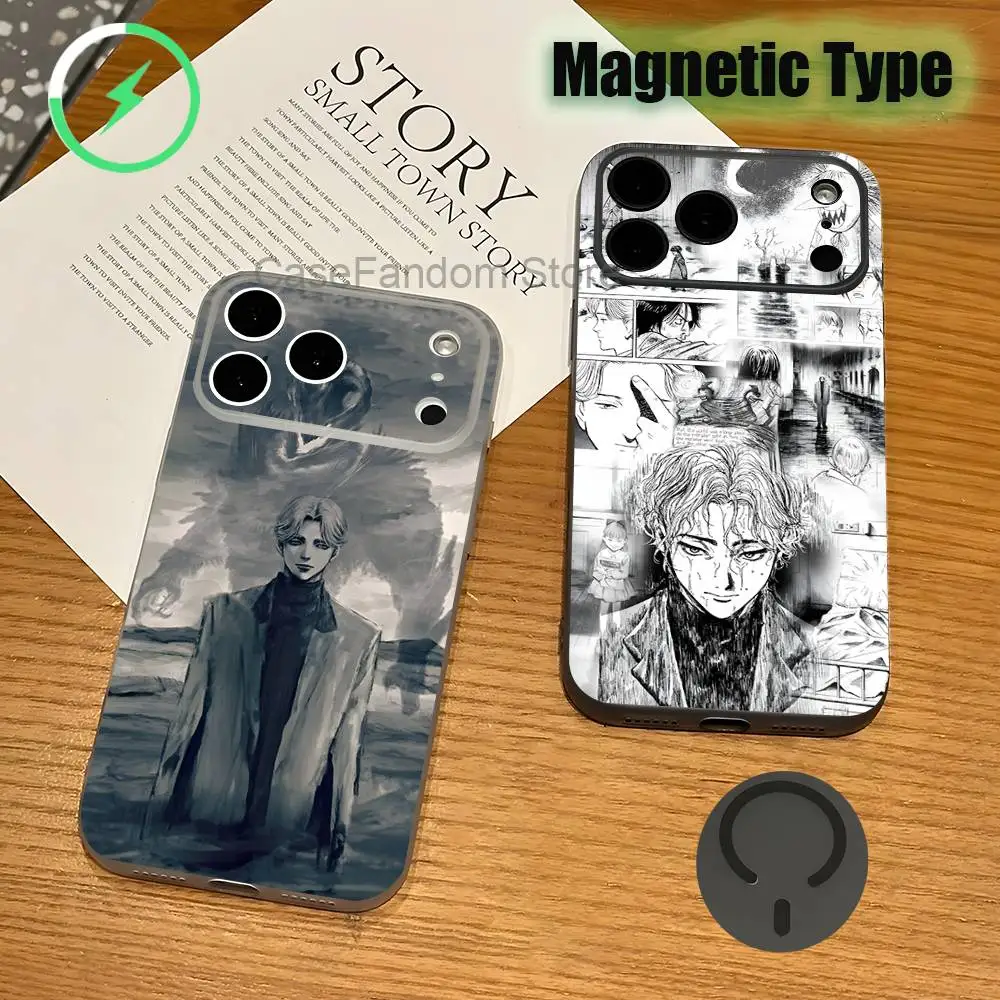 

Manga Johan Liebert M-Monster For iPhone 17,16,15,14,13,12,Pro,Max,Plus Transparent gray Phone Case Magnetic Wireless Charging