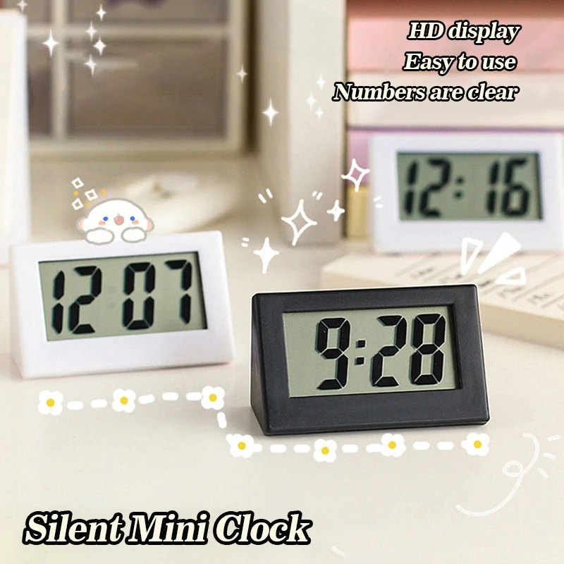 Reloj de escritorio con alarma eléctrica, pantalla LCD, relojes digitales, escritorio de oficina, mesita de noche, reloj Digital, Mini reloj de estudio Simple, decoración del hogar