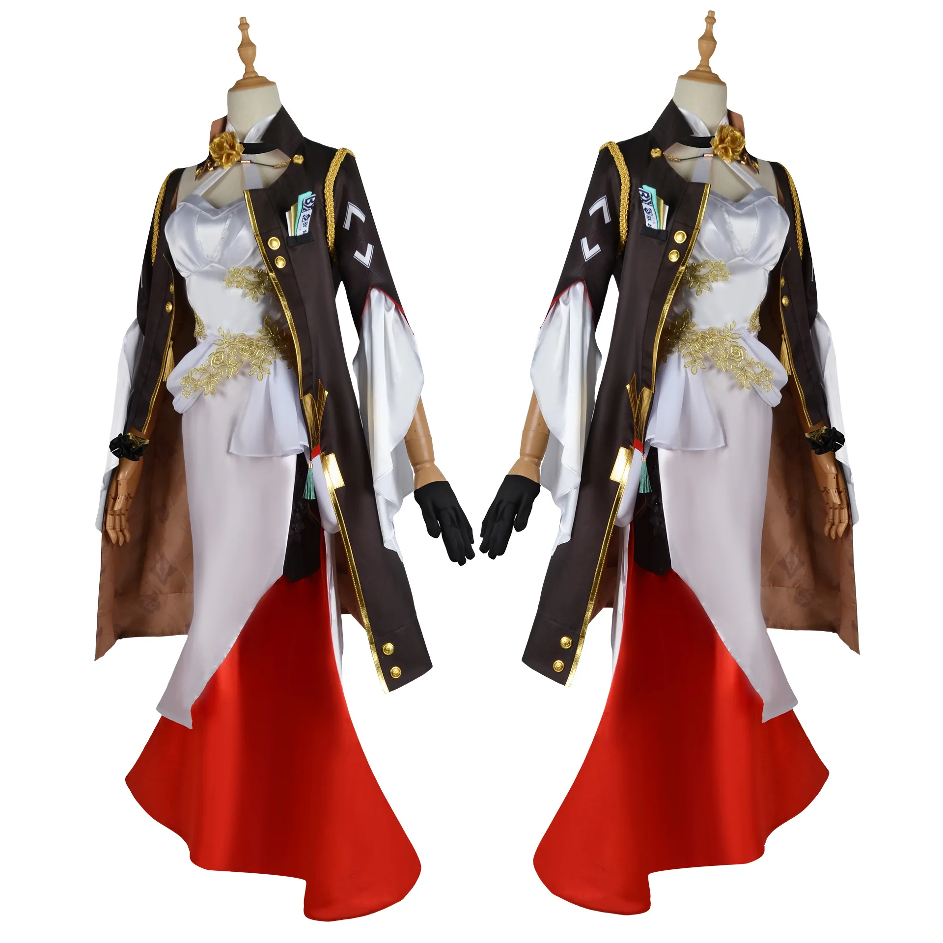 Honkai: Star Rail Himeko Cosplay Costume Ensemble Complet Accessoires De Perruque Trempée, Robe De Costume Rouge Himeko, S-3XL En Stock