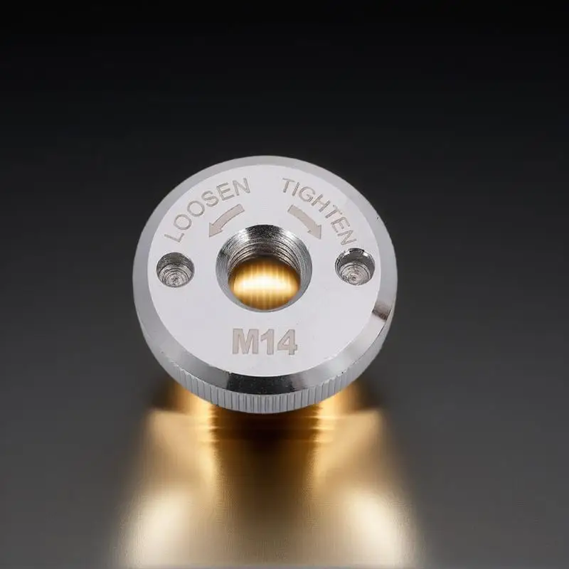 1Pack Silver Quick Release Nut Clamping Grinder Plate, M14 Thread Power Chuck Tools Self-locking