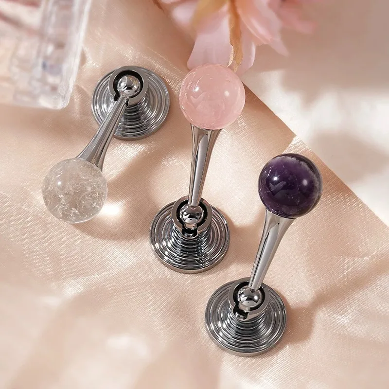 

Crystal marble pendant small handle creative ball brass wardrobe door handle