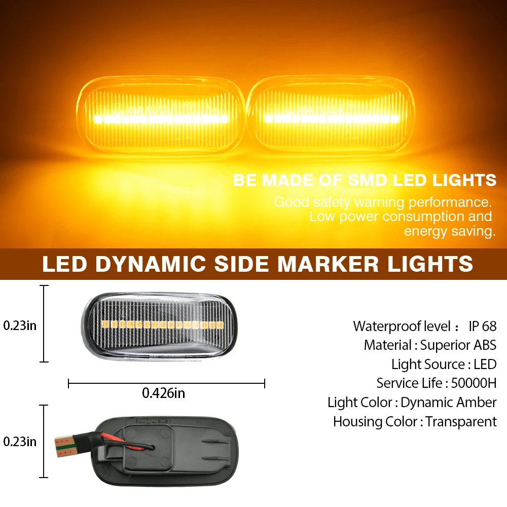 

LED Dynamic Turn Signal Light Side Mirror Blinker Arrow Sequential Repeater For Honda S2000 Stream CR-V HR-V Civic City Fit Jazz