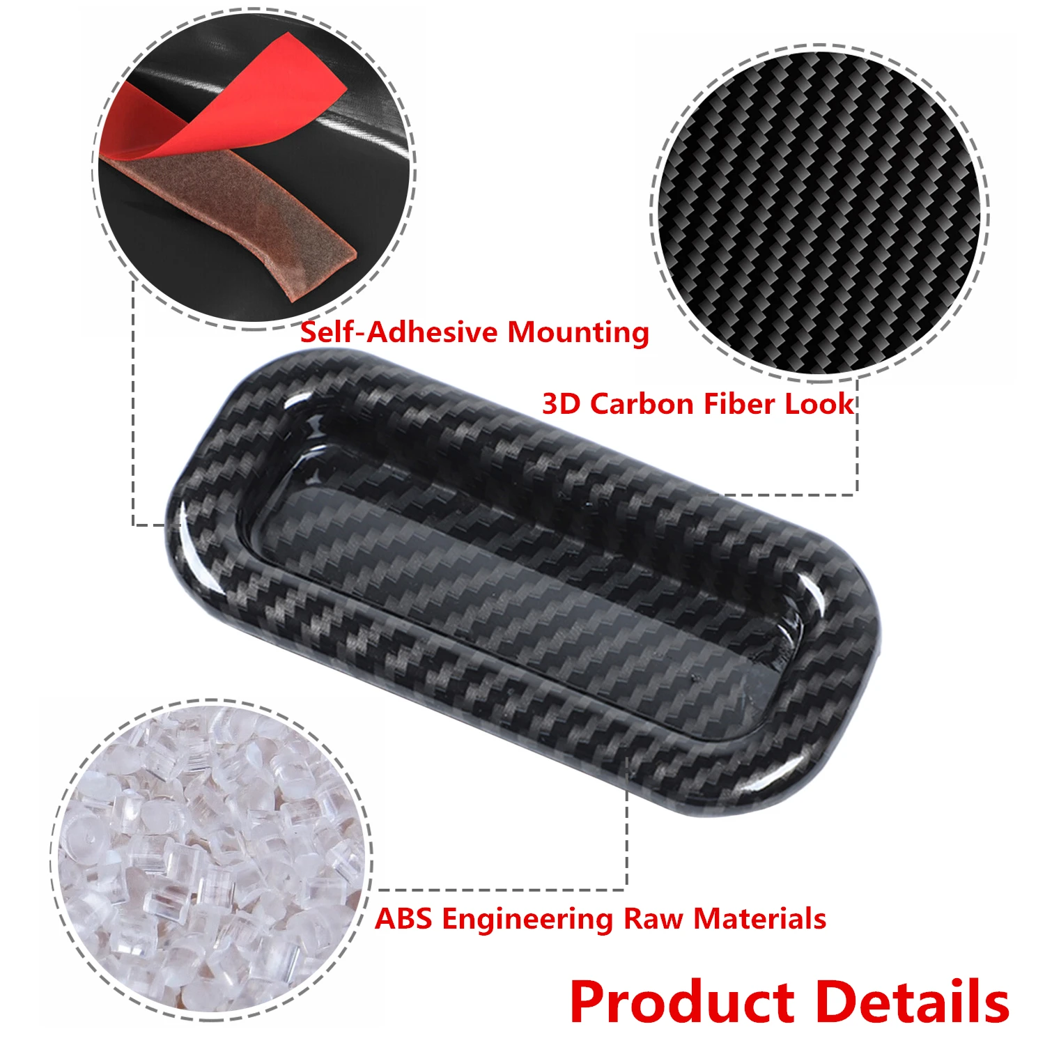 Car Roof Sunroof Handle Decorative Cover Trim for Dodge Durango 2011-2023 Interior Mouldings Accessories Carbon Fiber Look Red 6