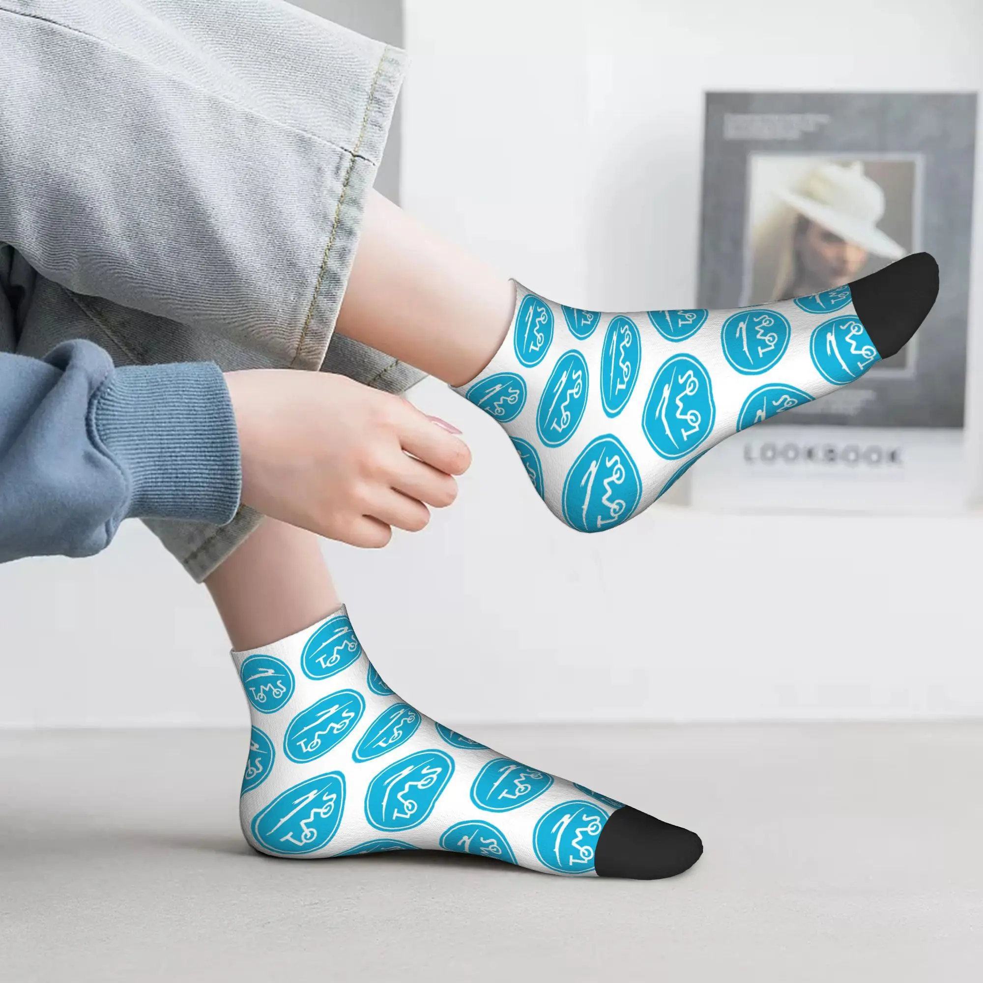 Tomos الدراجة الجوارب Harajuku جوارب امتصاص العرق جميع المواسم الجوارب اكسسوارات للرجل المرأة هدايا عيد الميلاد