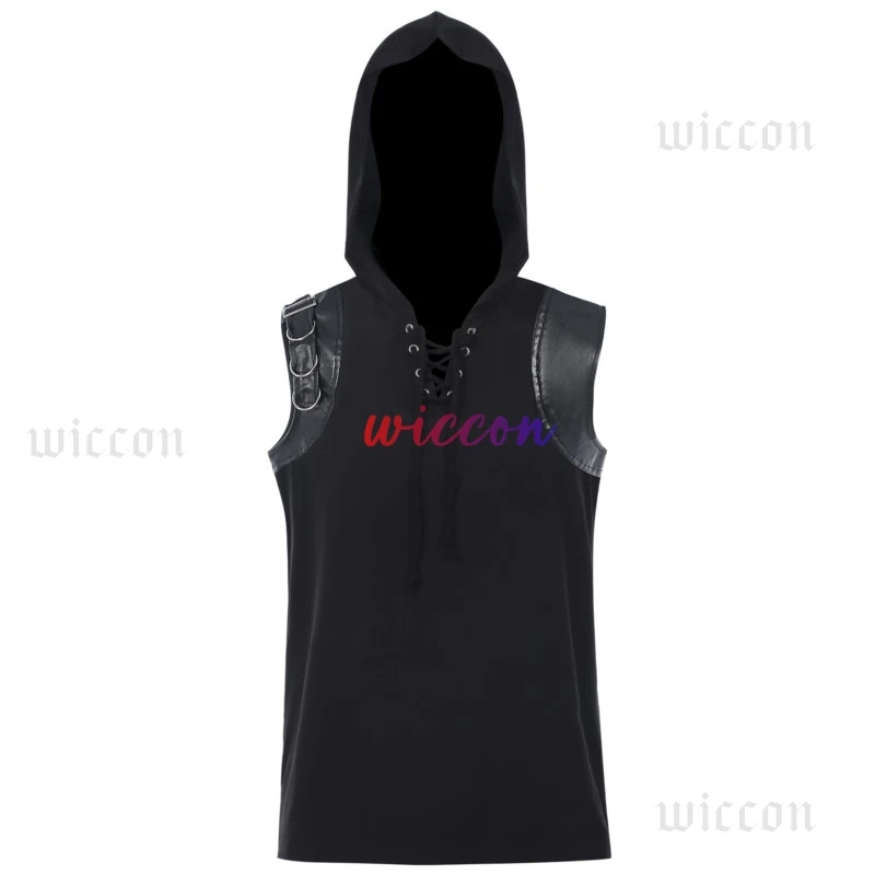 ฮาโลวีนเครื่องแต่งกายสําหรับชาย Medieval Victorian Hoodie เสื้อกั๊กฮาโลวีน Renaissance Gothic แฟชั่น Playeras Para Hombres ชุด