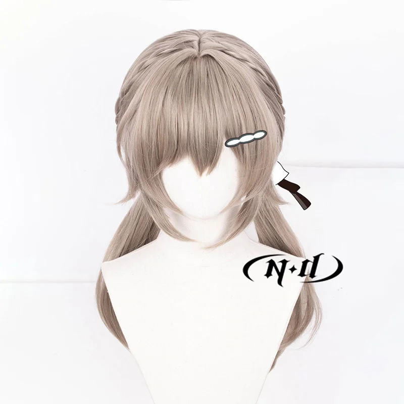 ND Qingque Cosplay Wigs Honkai Star Rail Cosplay Light Brown Long Hair Wigs for Christmas Game Party Comic Con Coser Synthetic