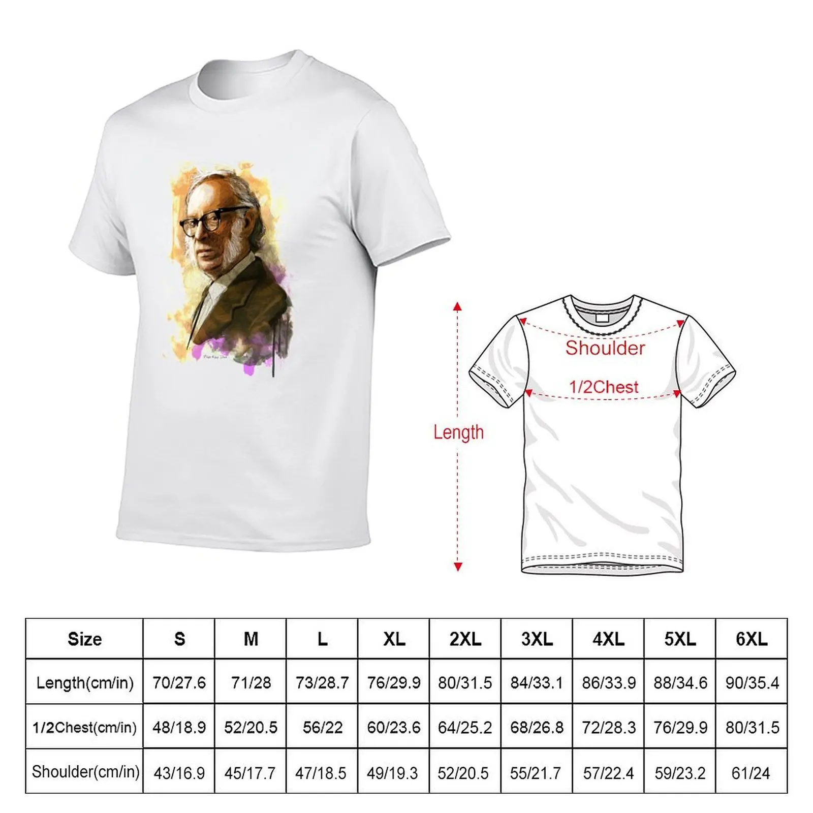 Isaac Asimov Portrait T-Shirt t shirts for man cotton man t shirt luxury t shirts for man pack cotton T-Shirt