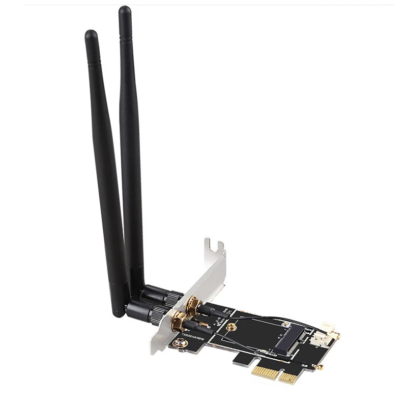 Настольный Wi-Fi адаптер M.2 к PCIe 1x, карта для Wi-Fi карты AX210 AX200 AC9260 8265 8260 7265 7260 QCNFA344, Бесплатный кабель Bluetooth