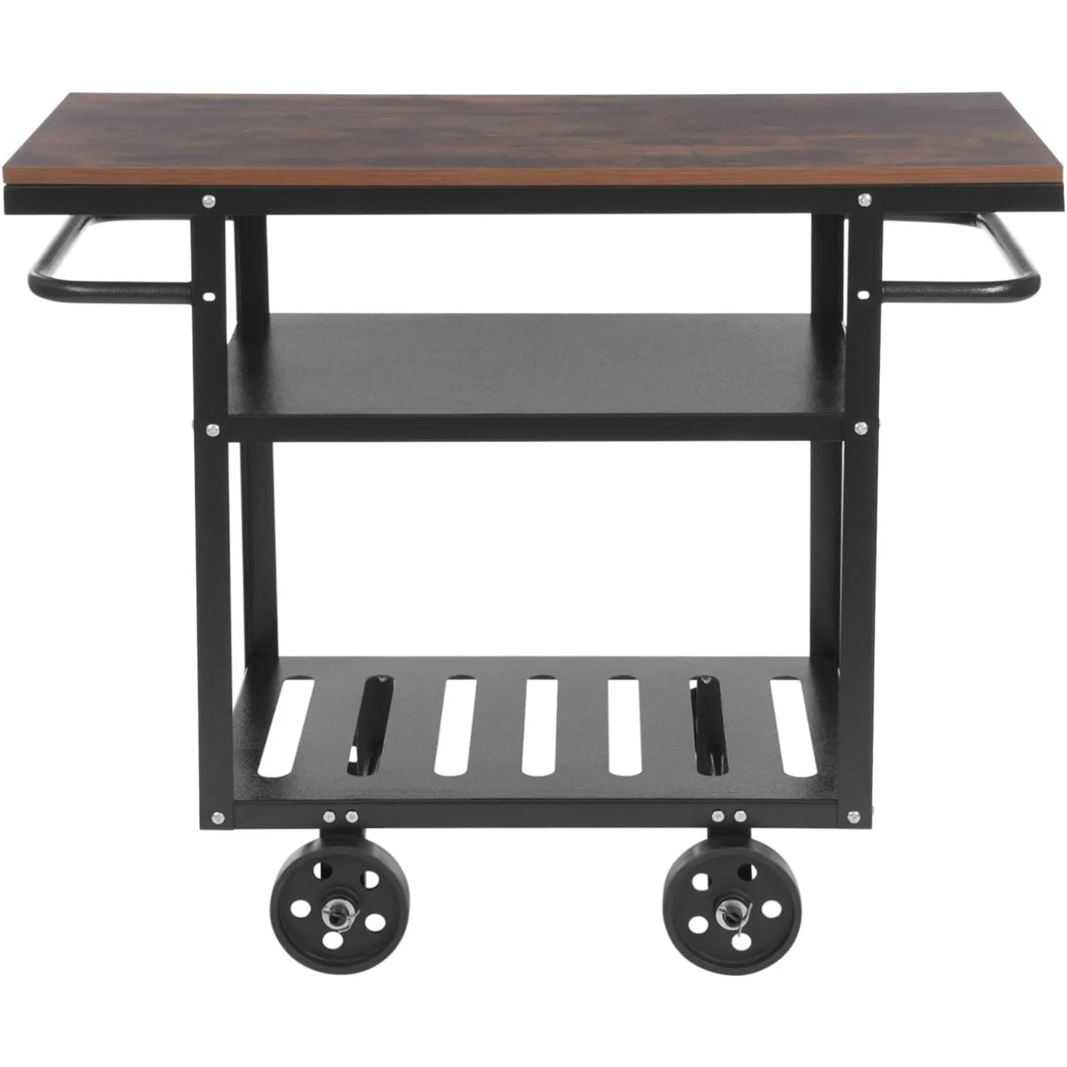 Vintage Rolling Bar Cart on Wheels Industrial Mobile Serving Cart 3Tier Kitchen Storage Cart with 2 Side Handle 36.2x15.7x30.5in