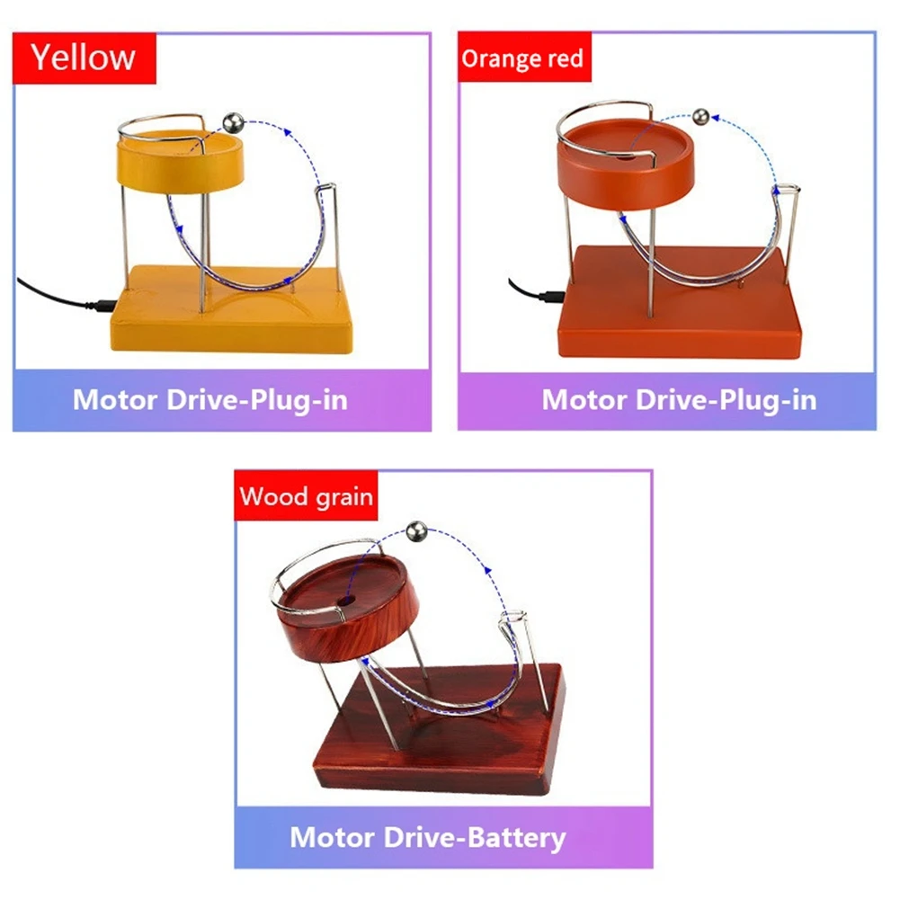 Kinetische Kunst Eeuwigdurende Beweging Machine Kinetische Art Motion Inertiële Metalen Automatische Creatieve Springtafel Speelgoed Geel