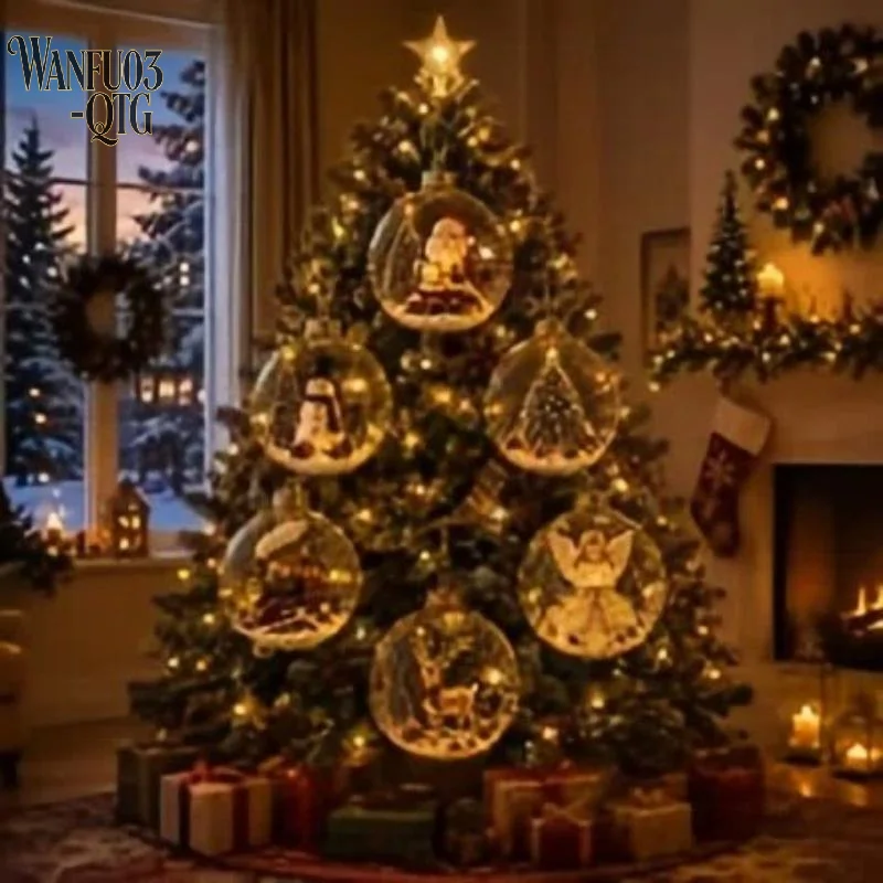 Offre Spéciale : Mini Diorama de Noël Lumineux à LED, Décoration Suspendue pour Arbre de Noël et Présentation