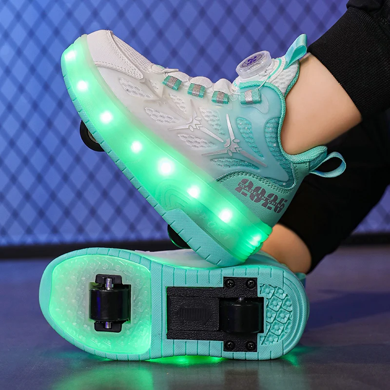 Wanderschuhe Mädchen Schuhe Shine Skates Power New Running Roller Mode Kinder Turnschuhe