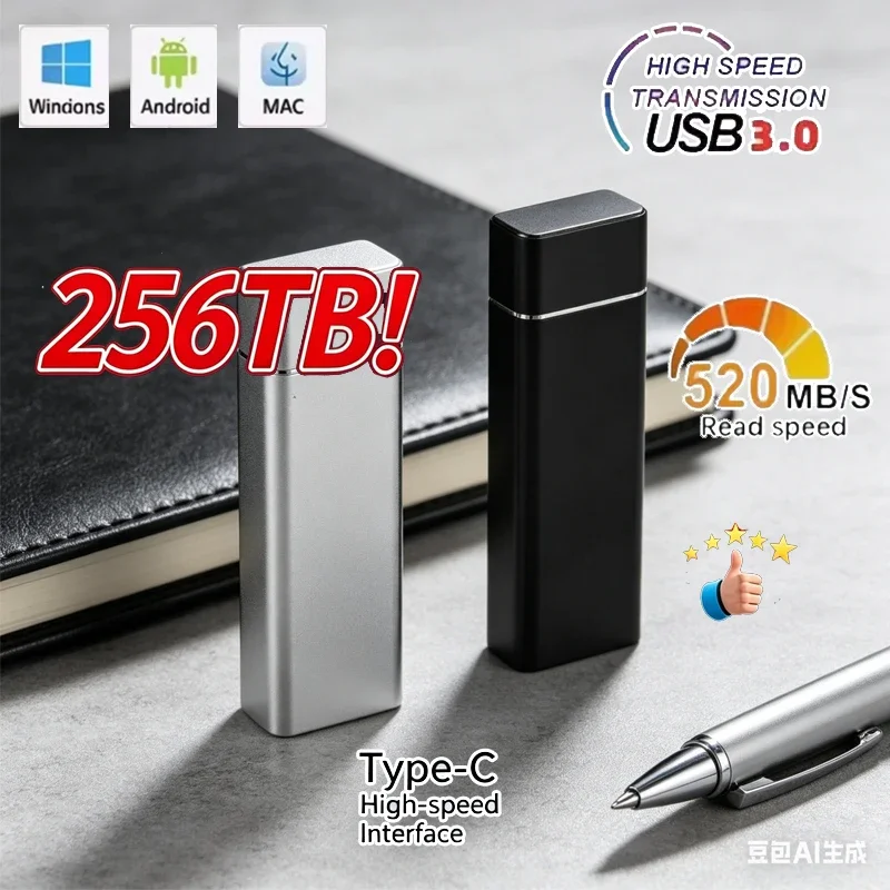 Mini SSD USB Portátil de 1TB 2TB de Alta Velocidad, Almacenamiento Masivo Original, Disco Duro Externo USB 3.0 para Computadora Portátil