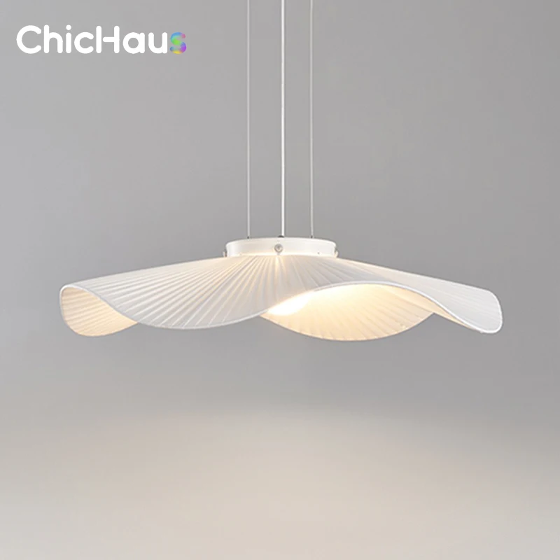 

Nordic Lotus Pendant Lamp White Fabric Modern Dining Room Ceiling Chandelier Wabi Sabi Home Bedroom Living Room Hanging Lights