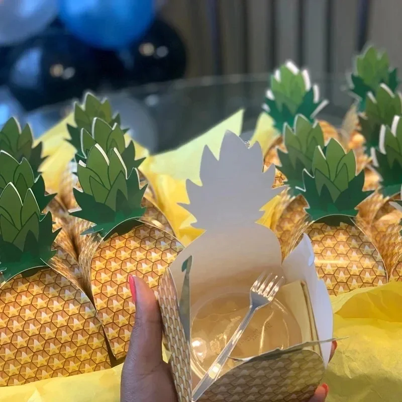 Creative simulation pineapple candy cookie box Personality party DIY food pineapple carton Collapsible food pineapple gift box