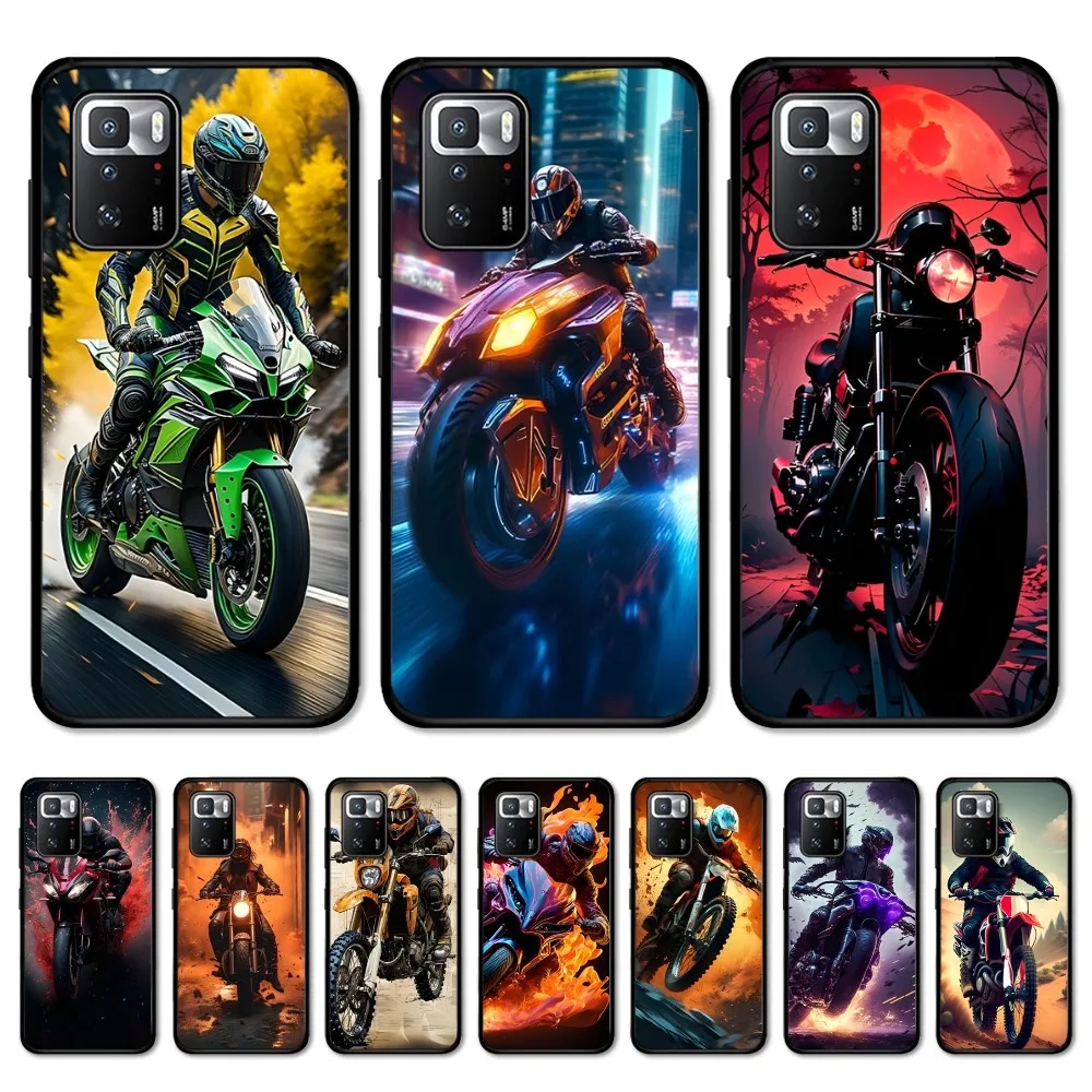 Fashion Motorcycle Man Phone Case For Redmi Note 4 X 5 A 6 7 8 T 9 9S 10 11 11S 11Epro Poco M3 pro