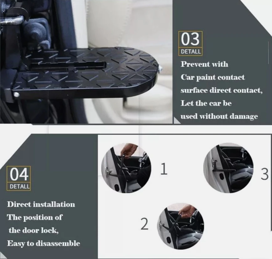 Multifunction Foldable Car Roof Rack Step Car Door Step Universal Latch Hook