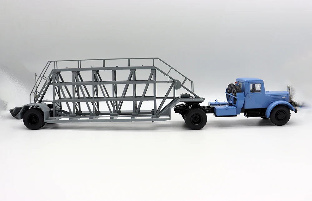 NEW SSM 1:43 Scale MAZ-200B with Semi Trailer Prefab USSR Long Truck Models For collection gift