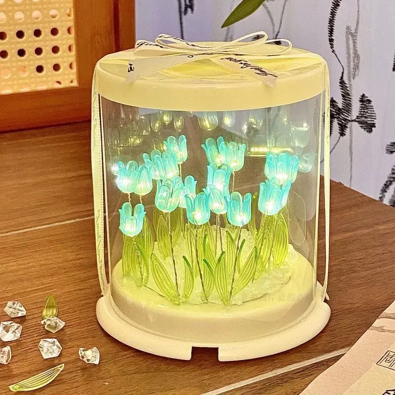 DIY тюльпан лампа имитация цветка морской торт коробка спальня спальная настольная лампа ручной работы ремесленный декор тюльпаны ночник подарок на день рождения