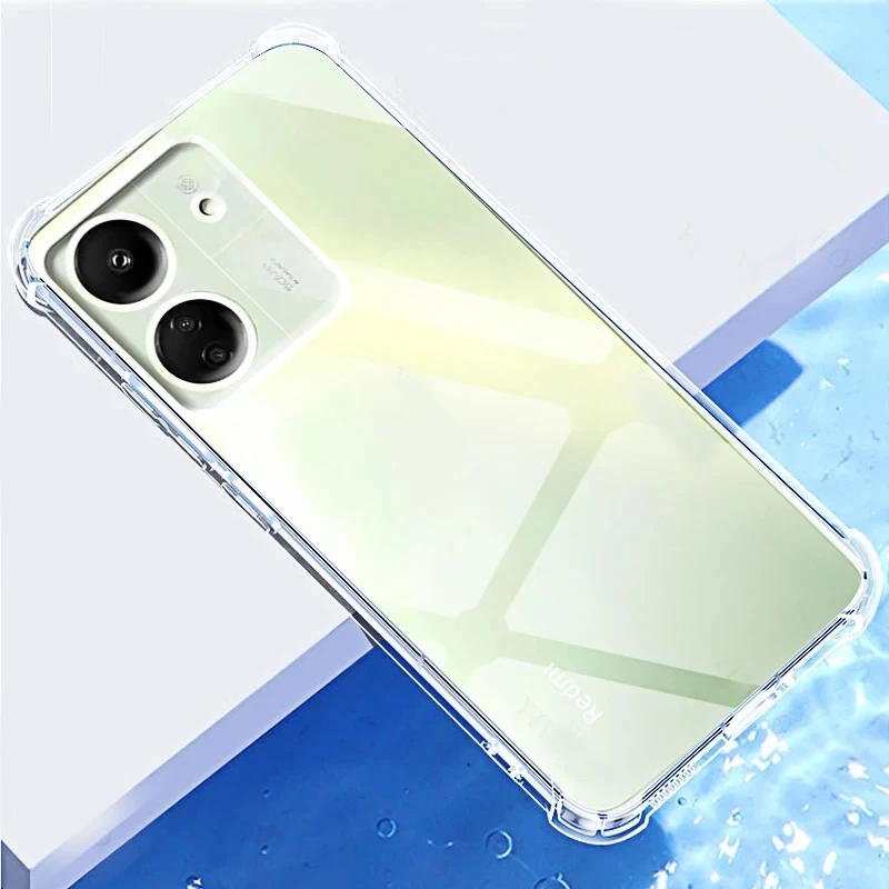 Shockproof Silicone Soft Case For Xiaomi Redmi Note 13 12 12S 12T 11 11S 11T Pro Plus Pro+ 13C 12C Clear Ultra Thin Back Cover