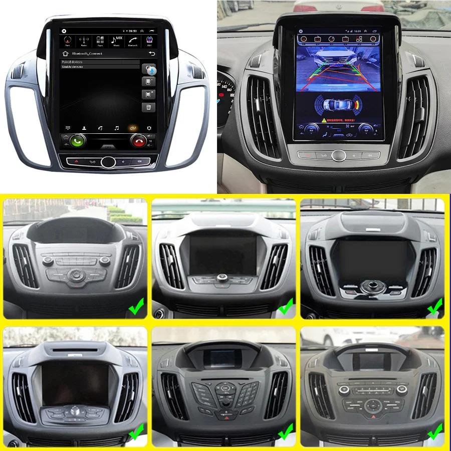 Android 14 Car Radio For Ford Cmax 2013 2011 KUGA Tesla Screen Stereo GPS Multimedia Video Player Navigation CarPlay IPS SCREEN