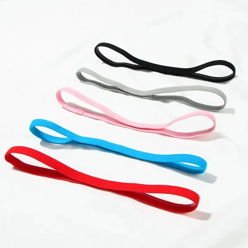 5/10pcs Candy Color Yoga Hair Bands For Women Men Sport Anti-Slip Headband Elastic Rubber Sweatband For Football Running Sports