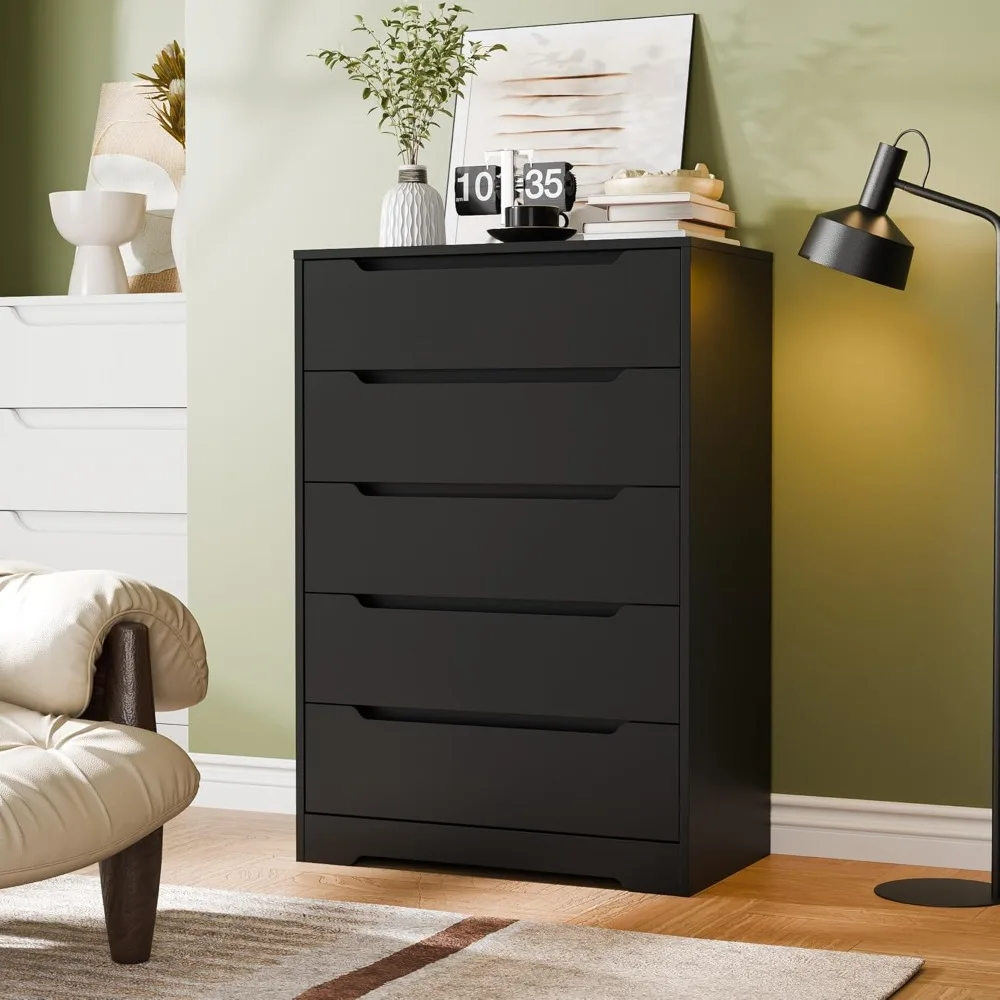 خزانة تخزين ذات 5 أدراج، خزانة ذات أدراج حديثة، طاولة تزيين كبيرة، خزانة تخزين خشبية مزخرفة طويلة