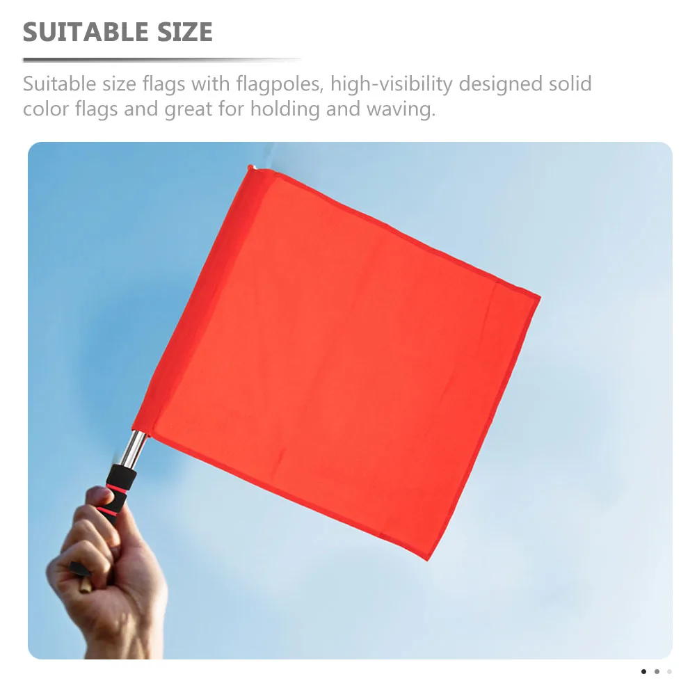 

4 Pcs Referee Flags Signal Flags for Football Race Conducting Lightweight Stainless Steel Pole High Visibility Solid