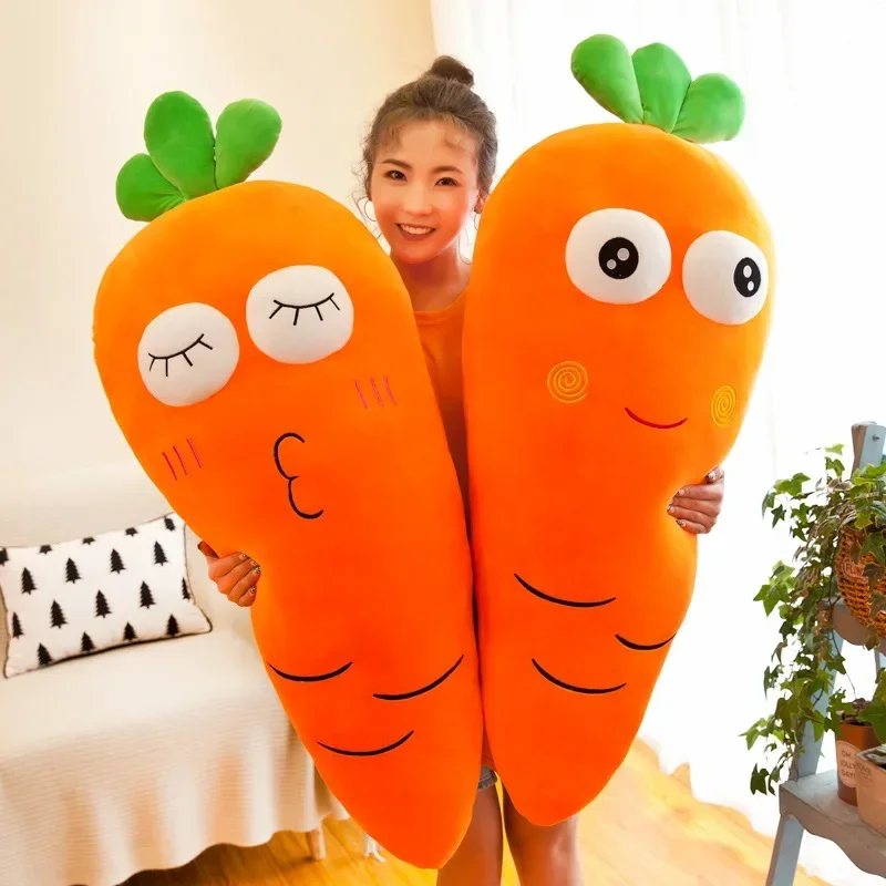 [Funny] 100cm Very cute soft expression radish carrot Stuffed plush toy Hold pillow Home Decoration Girl Birthday Gift