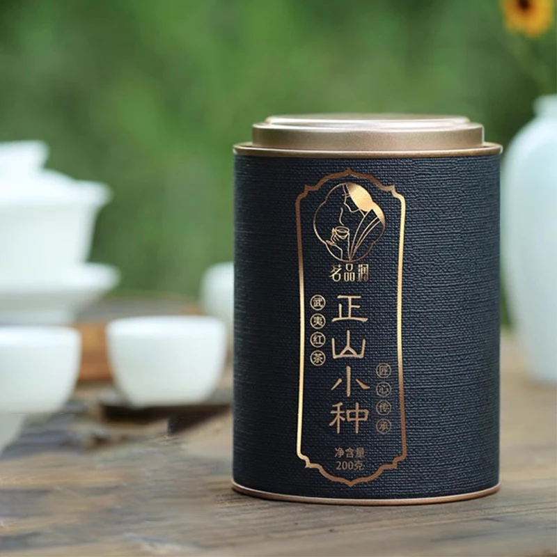 

Lapsang souchong Black Tea Box 2024 Spring New Tea Box Authentic Mount Wuyi Dahongpao 200g Tea Canned Gift Box Recyclable Bags