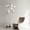 북유럽 디자이너 거실 LED 샹들리에 크리 에이 티브 바 섬 레스토랑 수지 펜던트 램프 레트로 호텔 홈스테이 장식 조명 2