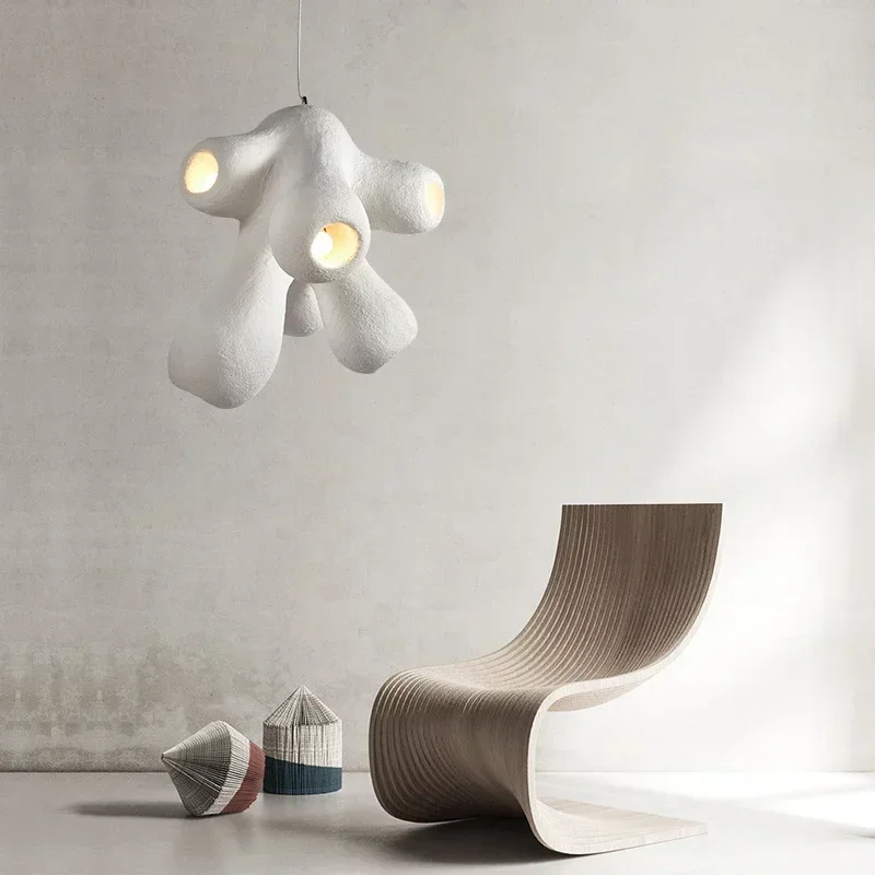 Nordic Designer Living Room LED Chandelier Creative Bar Island Restaurant Resin Pendant Lamp Retro Hotel Homestay Decor Lighting