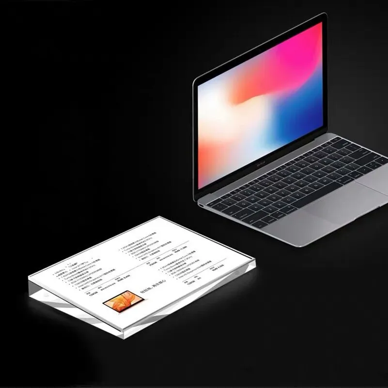 50x70mm Small Acrylic Sign Holder Display Stand Table Mini Price Label Paper Card Holder Tags